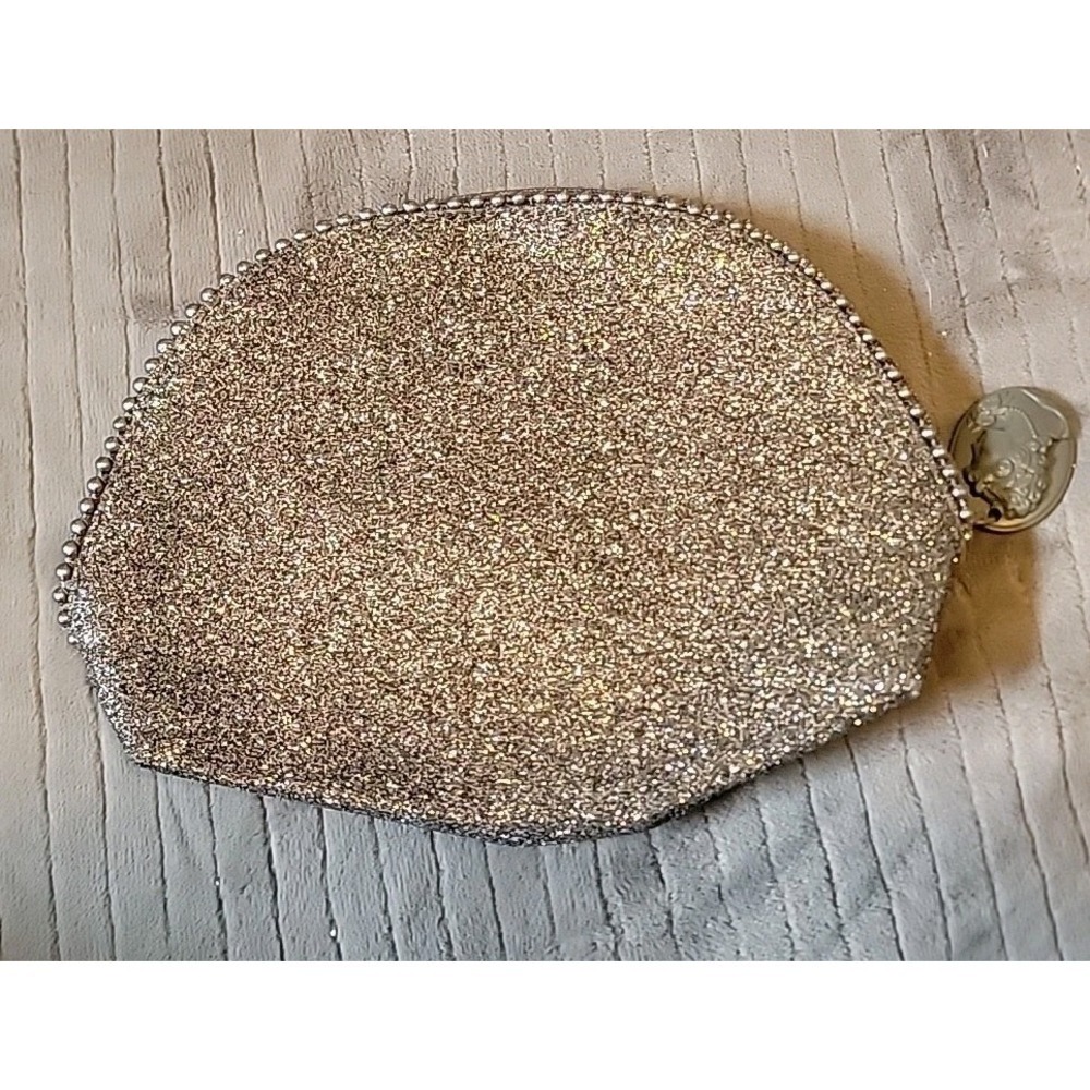 MAC Glittery Silver Makeup Bag Travel Cosmetic Case NWOB‎